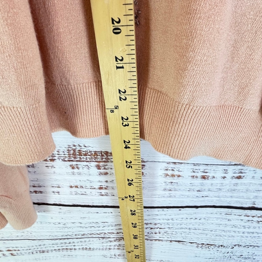 Vintage Embroidered Beaded Cardigan L Peach Ramie/Rayon 3D Ribbon Floral Whimsy - Picture 7 of 16